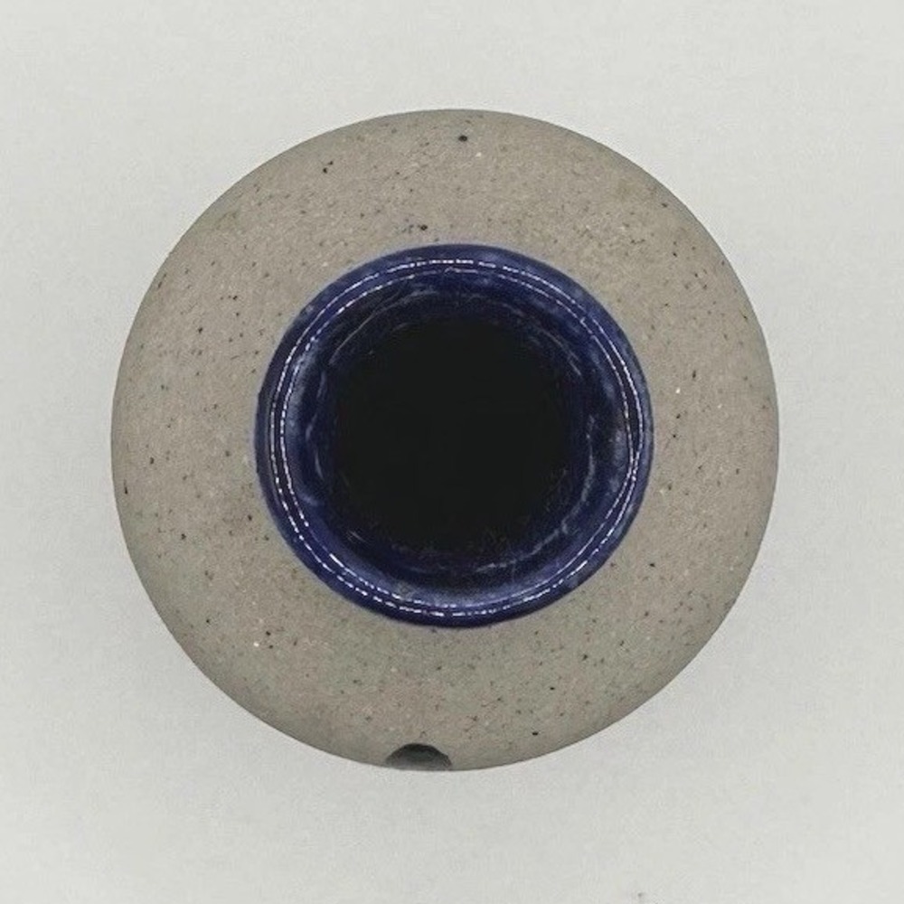 Mexico Pottery Bud Vase Hand Painted Desert Scene Blue Rim Small - Picture 5 of 7